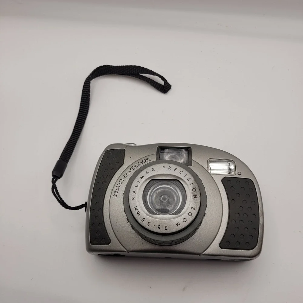 Kalimar Precision Zoom 35-55mm Film Camera Silver Focus Free 35mm Flash Case